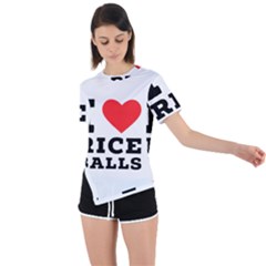 I Love Rice Balls Asymmetrical Short Sleeve Sports Tee by ilovewhateva