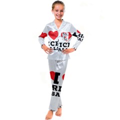 I Love Rice Balls Kids  Satin Long Sleeve Pajamas Set by ilovewhateva