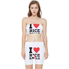 I Love Rice Balls Stretch Shorts And Tube Top Set by ilovewhateva