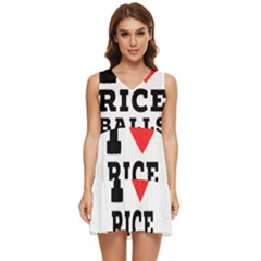 I Love Rice Balls Tiered Sleeveless Mini Dress by ilovewhateva