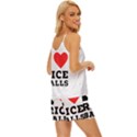 I love rice balls V-Neck Satin Pajamas Set View3