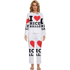 I Love Rice Balls Womens  Long Sleeve Lightweight Pajamas Set by ilovewhateva