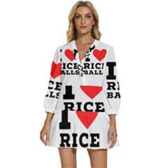 I Love Rice Balls V-neck Placket Mini Dress by ilovewhateva