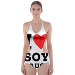 I Love Soy Sauce Cut-out One Piece Swimsuit by ilovewhateva