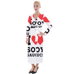 I Love Soy Sauce Velvet Maxi Wrap Dress by ilovewhateva