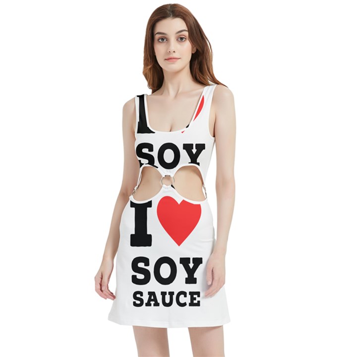 I love soy sauce Velour Cutout Dress