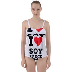 I Love Soy Sauce Twist Front Tankini Set by ilovewhateva