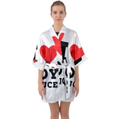 I Love Soy Sauce Half Sleeve Satin Kimono  by ilovewhateva