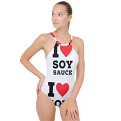 I Love Soy Sauce High Neck One Piece Swimsuit by ilovewhateva