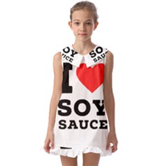 I Love Soy Sauce Kids  Pilgrim Collar Ruffle Hem Dress by ilovewhateva