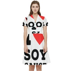 I Love Soy Sauce Short Sleeve Waist Detail Dress by ilovewhateva