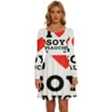 I love soy sauce Long Sleeve Wide Neck Velvet Dress View1