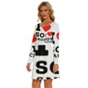 I love soy sauce Long Sleeve Wide Neck Velvet Dress View2