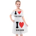 I love dim sum Kids  Cut Out Shoulders Chiffon Dress View1