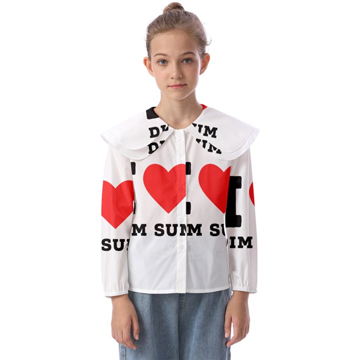 I love dim sum Kids  Peter Pan Collar Blouse