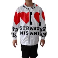 I Love Pastry Danish Kids  Hooded Windbreaker