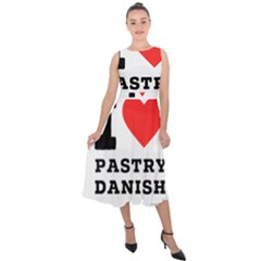 I Love Pastry Danish Midi Tie-back Chiffon Dress by ilovewhateva