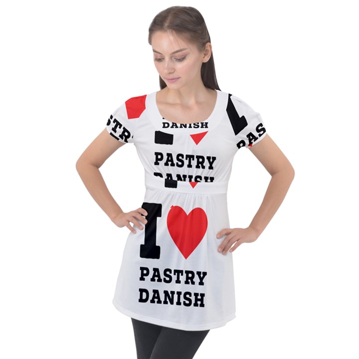 I love pastry danish Puff Sleeve Tunic Top