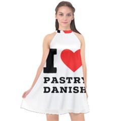 I Love Pastry Danish Halter Neckline Chiffon Dress  by ilovewhateva