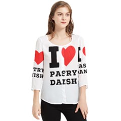 I Love Pastry Danish Chiffon Quarter Sleeve Blouse by ilovewhateva