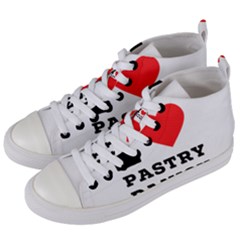 I Love Pastry Danish Women s Mid-top Canvas Sneakers by ilovewhateva