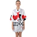 I love pastry danish Half Sleeve Satin Kimono  View1