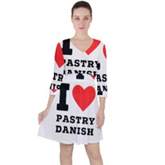 I Love Pastry Danish Quarter Sleeve Ruffle Waist Dress by ilovewhateva