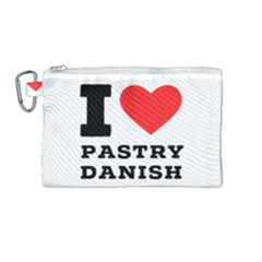 I Love Pastry Danish Canvas Cosmetic Bag (medium) by ilovewhateva