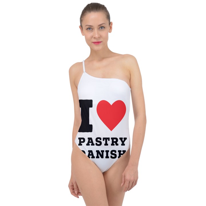 I love pastry danish Classic One Shoulder Swimsuit