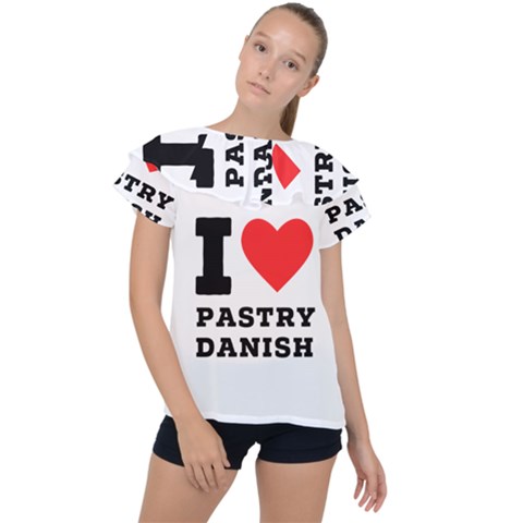 I Love Pastry Danish Ruffle Collar Chiffon Blouse by ilovewhateva