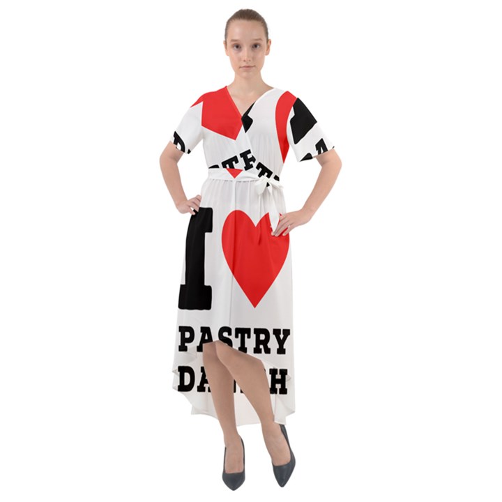 I love pastry danish Front Wrap High Low Dress