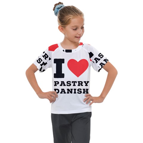 I Love Pastry Danish Kids  Mesh Piece Tee by ilovewhateva