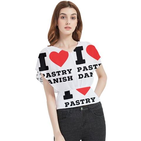 I Love Pastry Danish Butterfly Chiffon Blouse by ilovewhateva