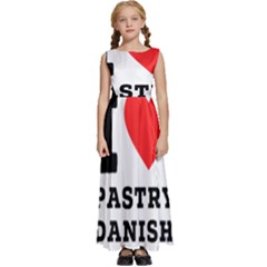 I Love Pastry Danish Kids  Satin Sleeveless Maxi Dress by ilovewhateva