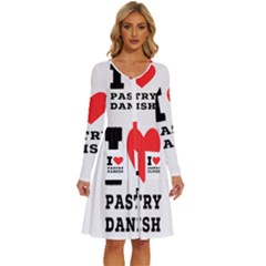 I Love Pastry Danish Long Sleeve Dress With Pocket by ilovewhateva