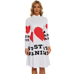 I Love Pastry Danish Long Sleeve Shirt Collar A-line Dress by ilovewhateva