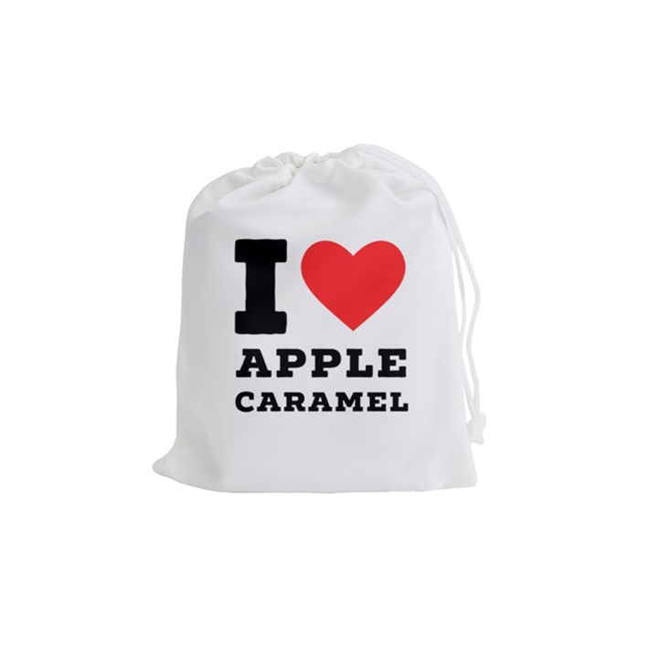 I love Apple caramel Drawstring Pouch (Medium)