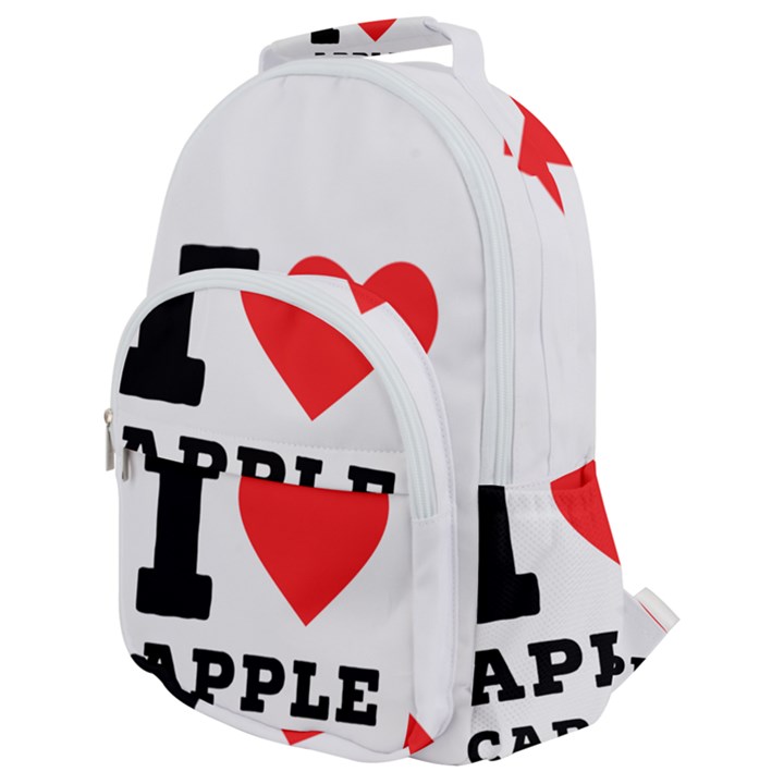 I love Apple caramel Rounded Multi Pocket Backpack