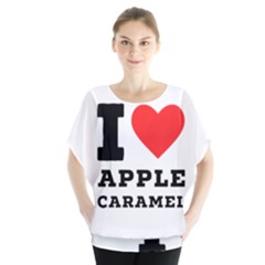 I Love Apple Caramel Batwing Chiffon Blouse