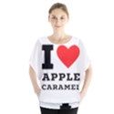 I love Apple caramel Batwing Chiffon Blouse View1