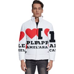 I Love Apple Caramel Men s Puffer Bubble Jacket Coat by ilovewhateva