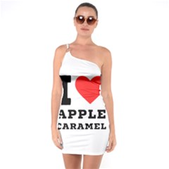 I Love Apple Caramel One Shoulder Ring Trim Bodycon Dress by ilovewhateva