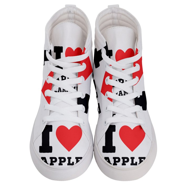 I love Apple caramel Women s Hi-Top Skate Sneakers