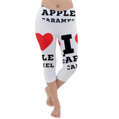 I Love Apple Caramel Lightweight Velour Capri Yoga Leggings by ilovewhateva