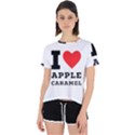 I love Apple caramel Open Back Sport Tee View1