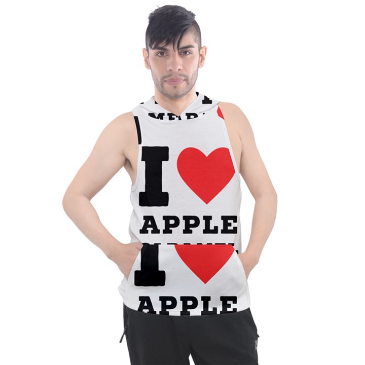 I love Apple caramel Men s Sleeveless Hoodie