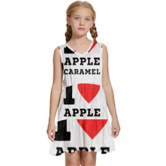 I Love Apple Caramel Kids  Sleeveless Tiered Mini Dress by ilovewhateva