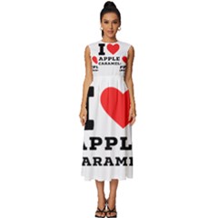 I Love Apple Caramel Sleeveless Round Neck Midi Dress by ilovewhateva