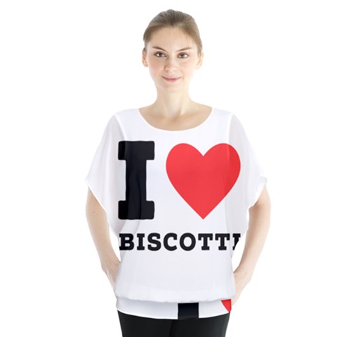 I Love Biscotti Batwing Chiffon Blouse by ilovewhateva