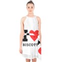 I love biscotti Halter Collar Waist Tie Chiffon Dress View1